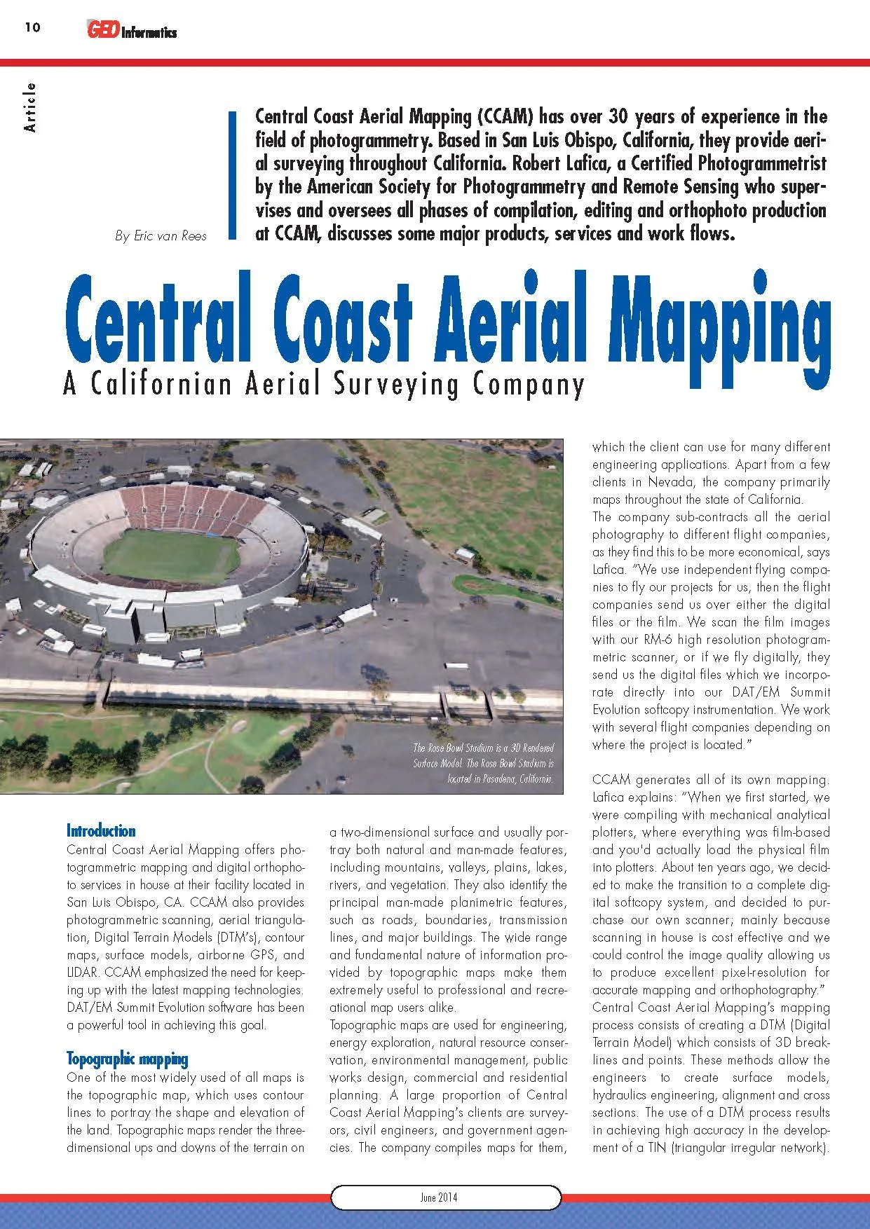 GeoInformatics feature on Central Coast Aerial Mapping, article page 1