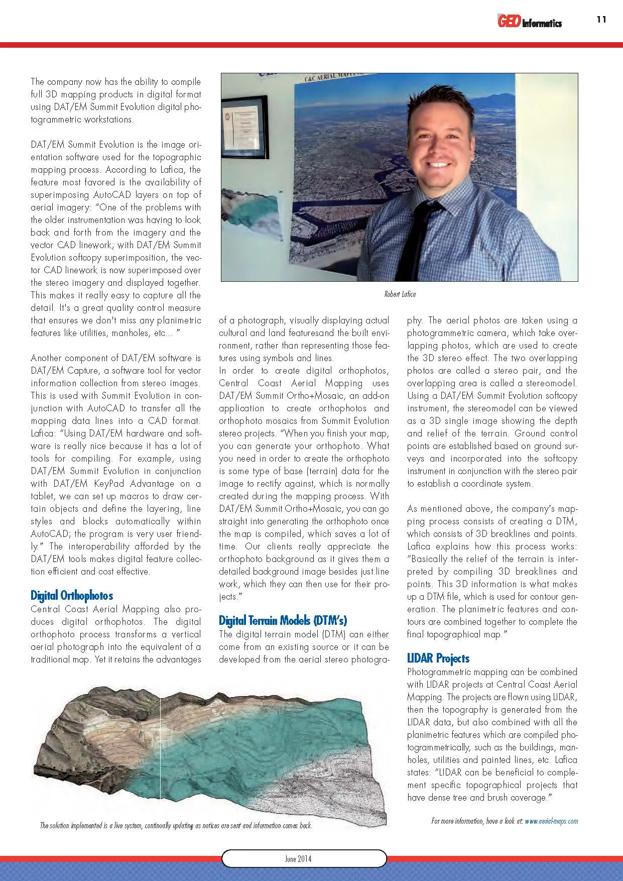GeoInformatics feature on Central Coast Aerial Mapping, article page 2