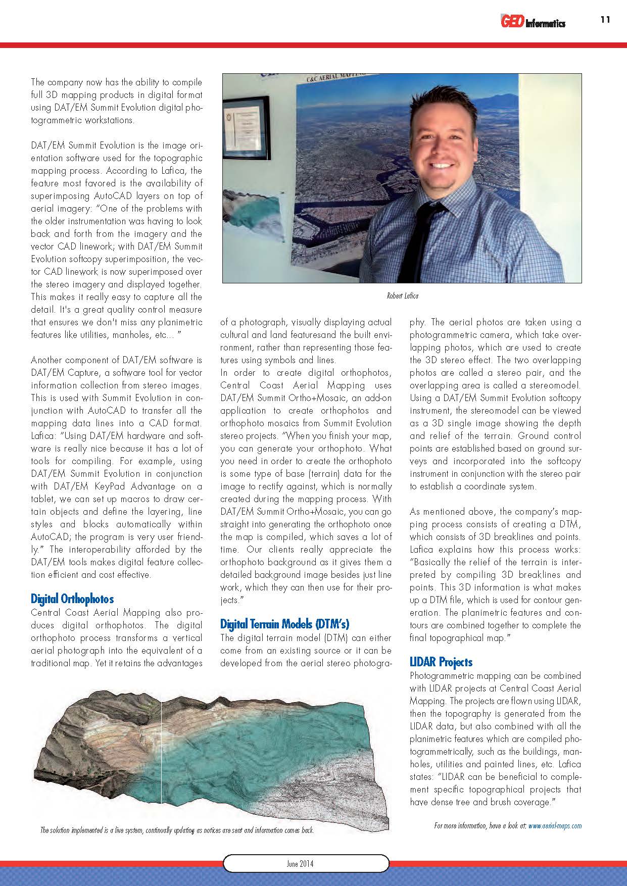 GeoInformatics feature on Central Coast Aerial Mapping — article page 2