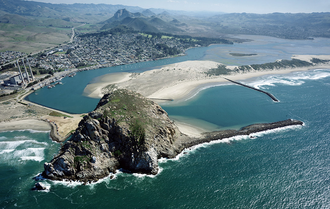 Aerial orthophoto map of Morro Rock, Morro Bay, CA