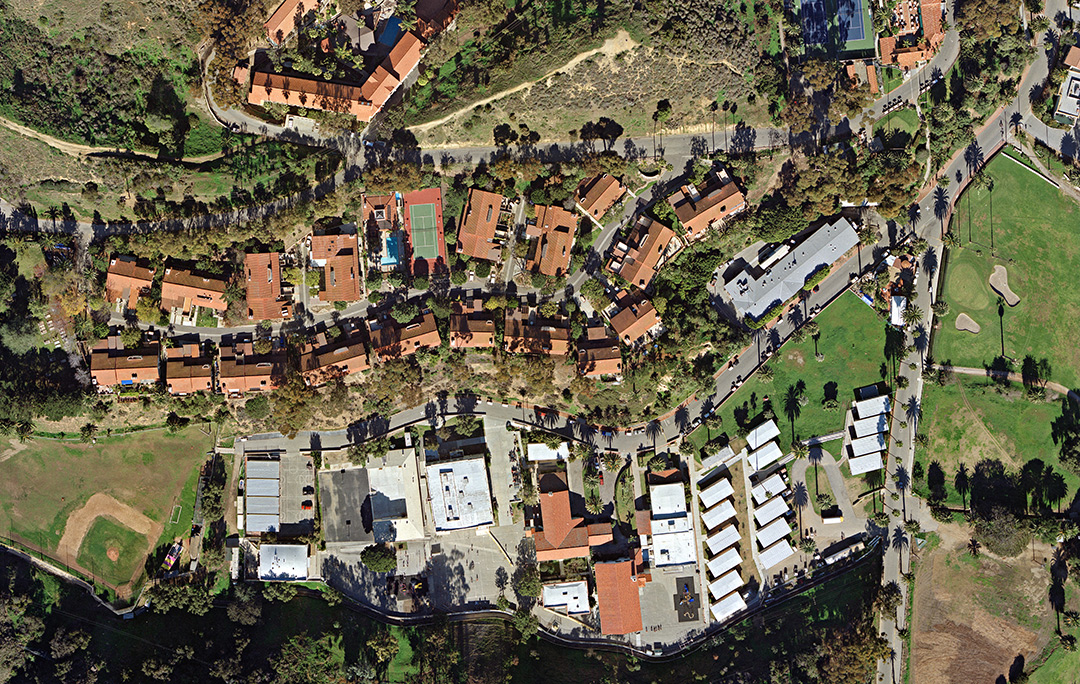 Aerial orthophoto map of Schools & Residential Areas, California