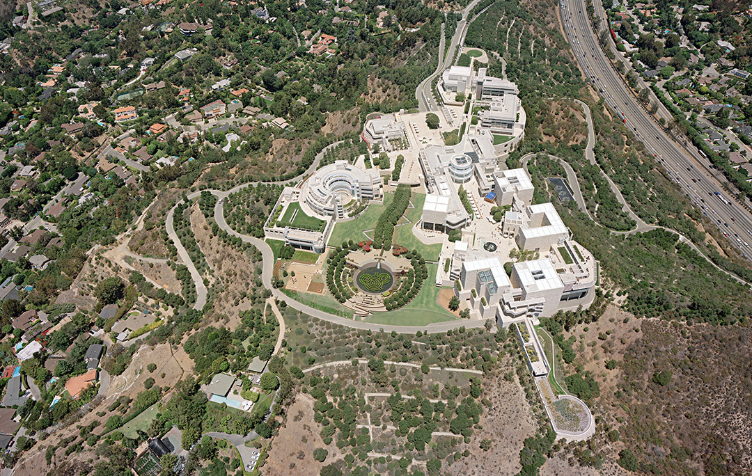 Aerial orthophoto map of The Getty, Los Angeles, CA